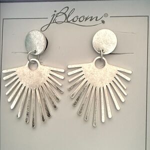 bloom Elegant Silver Fan Earrings